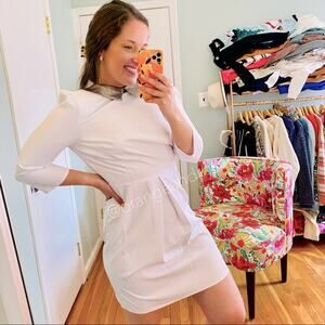 NWT Little Mistress White Silver Collar Mini Dress 6